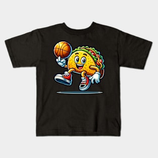 Cinco De Mayo Taco Playing Basketball Kids T-Shirt